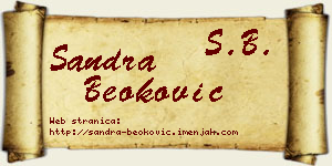 Sandra Beoković vizit kartica